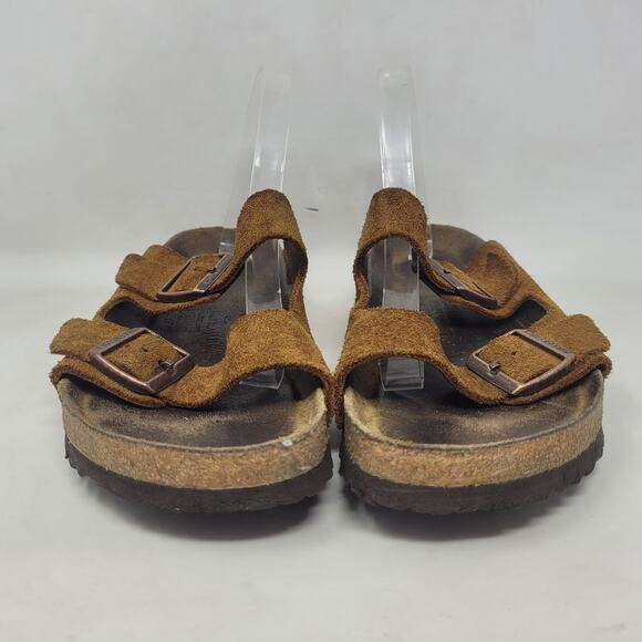 Birkenstock Arizona Sandals Mens EU43 US10 Brown Suede Slides Slip On Comfort - Picture 5 of 9